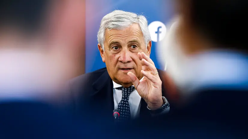 Il ministro degli Affari Esteri Antonio Tajani durante il convegno di Forza Italia (Fi), Difesa europea. Sfide e opportunità. presso la Sala Colletti del Gruppo Forza Italia alla Camera dei Deputati, Roma, 16 settembre 2025. ANSA/ANGELO CARCONI