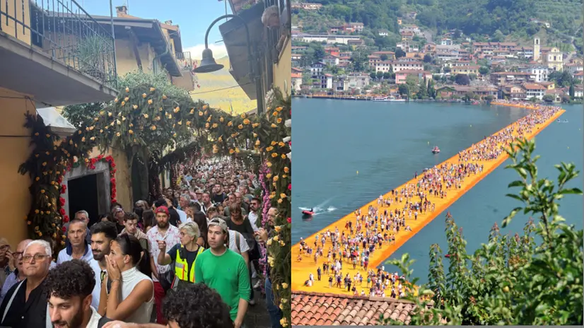 La Festa dei Fiori di Montisola 2025 e the Floating Piers nel 2016 - © www.giornaledibrescia.it