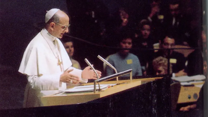 Lo storico intervento di Paolo VI alle Nazioni Unite nel 1965 - © www.giornaledibrescia.it