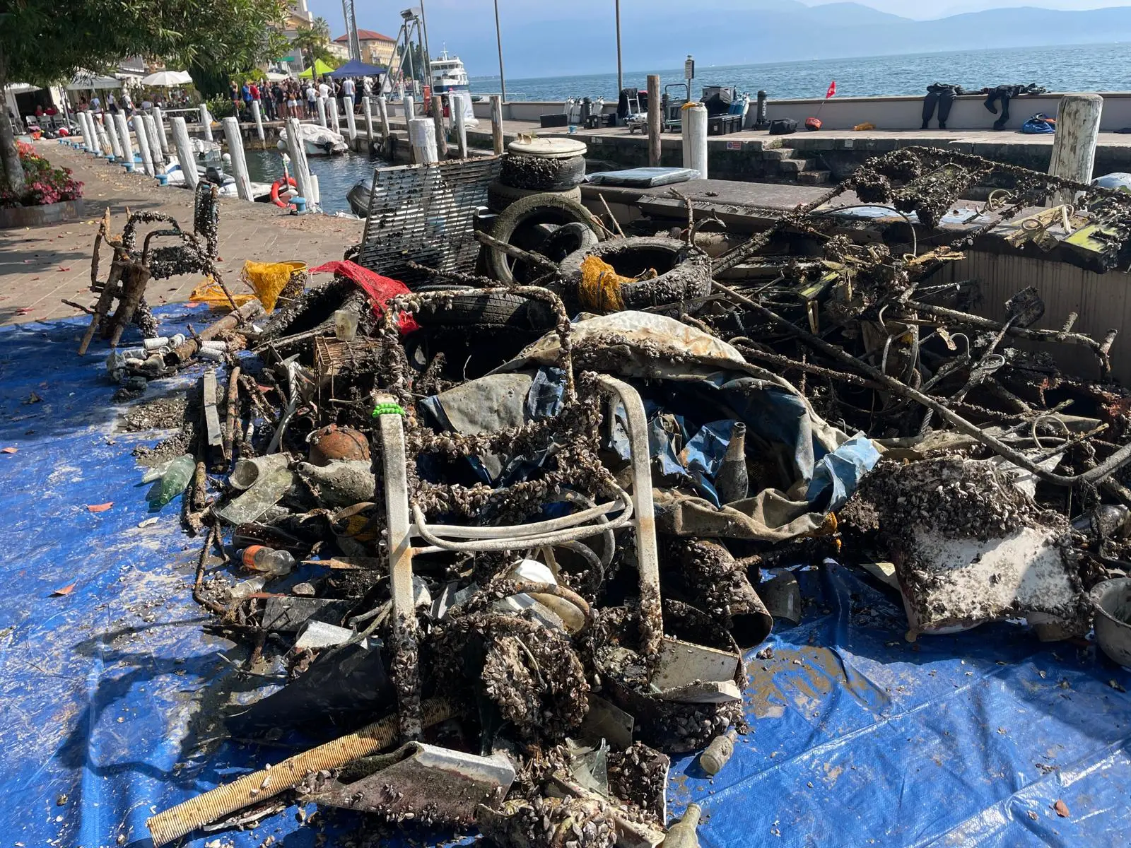 Puliamo i fondali: l'esito della pulizia nel lago di Garda a Gardone