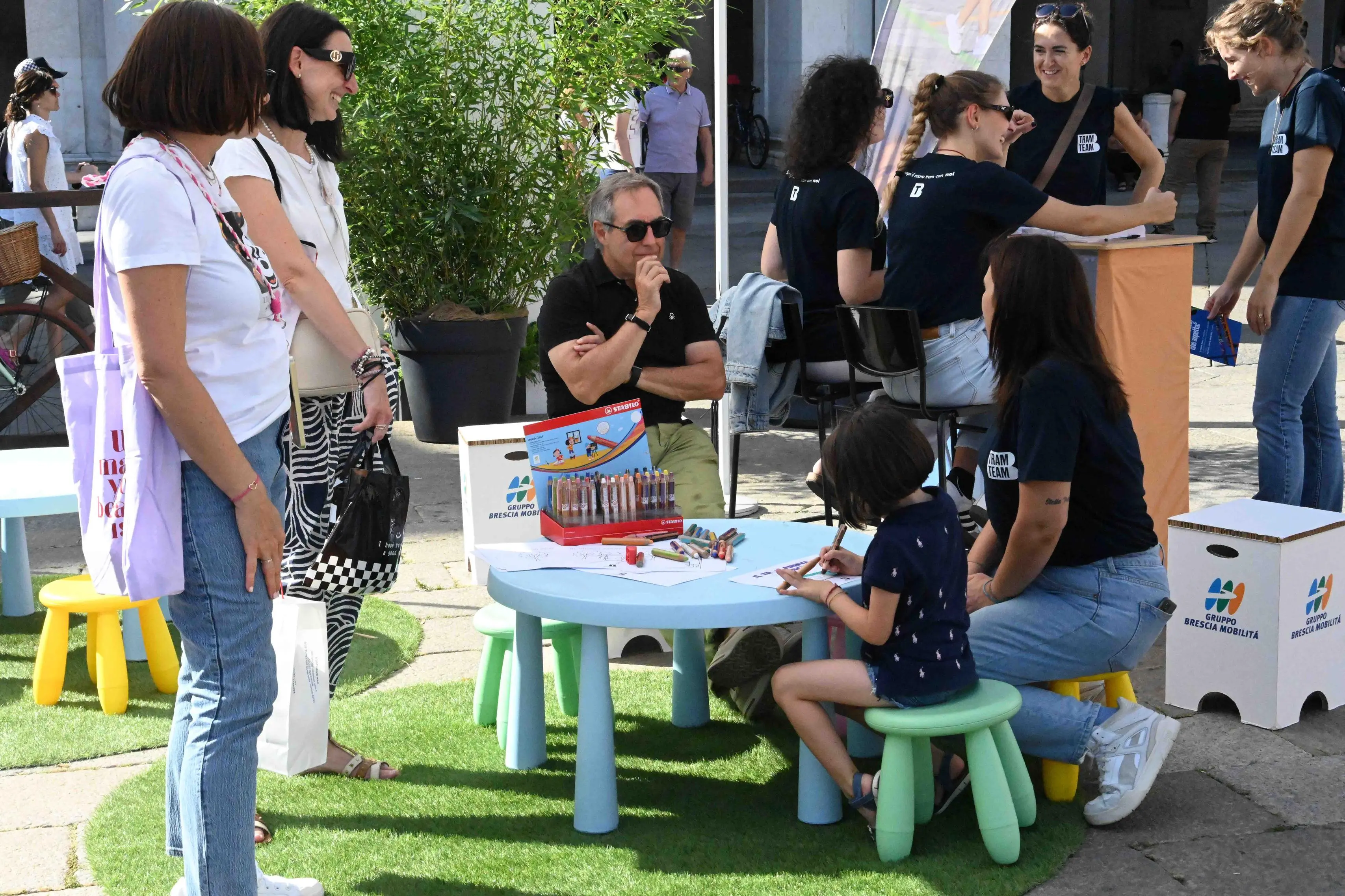 «Un, due Tramschool!» in piazza Loggia