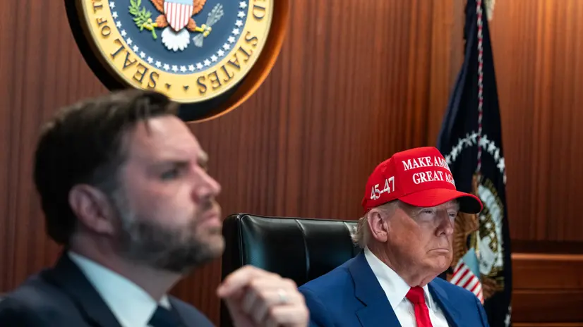 epa12190407 A handout photo made available by the White House shows US President Donald Trump and US Vice President JD Vance (L) in the Situation Room of the White House in Washington, DC, USA, 21 June 2025. Later in the day, President Trump spoke to the nation about the US bombing of nuclear sites at three places in Iran: Fordow, Natanz and Esfahan. EPA/WHITE HOUSE / HANDOUT EDITORIAL USE ONLY/NO SALESHANDOUT EDITORIAL USE ONLY/NO SALES