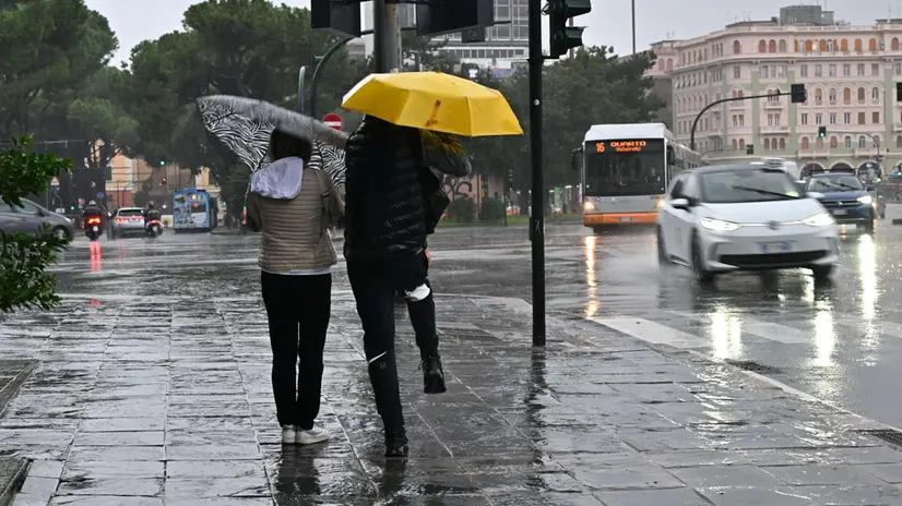 Piove forte a tratti, allagamenti diffusi sul territorio ligure. Scuole chiuse in via precauzionale in molti comuni, allerta arancione nel centro della regione, mentre nel Tigullio e nello spezzino il livello di allerta erossa per i grandi bacini dell'Entella.e del Magra.Genova, 08 ottobre 2024. ANSA/LUCA ZENNARO