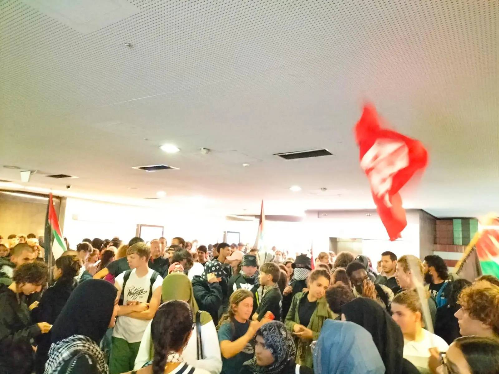 Manifestazione a Brescia in occasione delle sciopero generale per Gaza