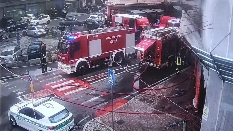 Le operazioni di spegnimento a Rovato