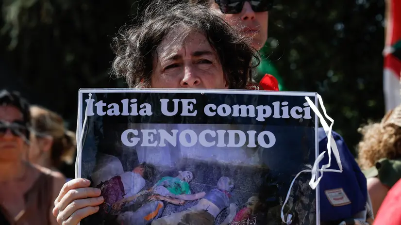 Protesters attend a rally in support of the Palestinian people at Porta San Paolo, in Rome, Italy, 28 June 2025. ANSA/GIUSEPPE LAMI