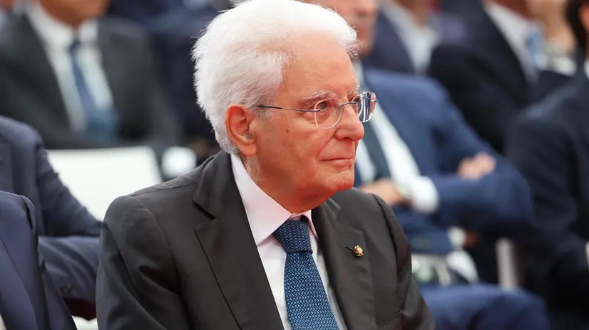 Il presidente della Repubblica Sergio Mattarella a Fabriano per i 100 anni dalla nascita di Francesco Merloni, 17 settembre 2025. ANSA/GIANLUIGI BASILIETTI