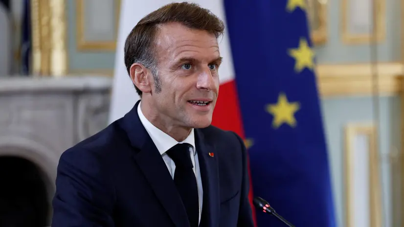 epa12380516 French President Emmanuel Macron attends a video conference on the situation in the Middle East with several European and Arab partners, at the Elysee Palace in Paris, France, 15 September 2025, ahead of the U.N. General Assembly during which France and Saudi Arabia will host a meeting of heads of state and government on a two-state solution between Israel and the Palestinians. EPA/Benoit Tessier / POOL MAXPPP OUT
