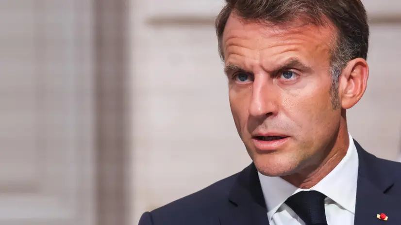 epa12351972 France's President Emmanuel Macron addresses a press conference following the Coalition of the Willing Summit, at the Elysee Palace in Paris, France, 04 September 2025. European leaders and Ukrainian President Volodymyr Zelensky met in Paris on 04 September 2025 in a renewed effort to pressure Russia's President Vladimir Putin after he vowed that Russia will continue fighting in Ukraine if no peace deal is reached. EPA/LUDOVIC MARIN / POOL MAXPPP OUT
