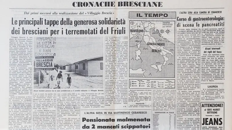 1976: i bresciani per i terremotati del Friuli © www.giornaledibrescia.it