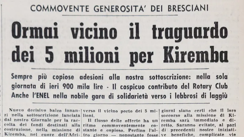 La raccolta fondi per Kiremba © www.giornaledibrescia.it