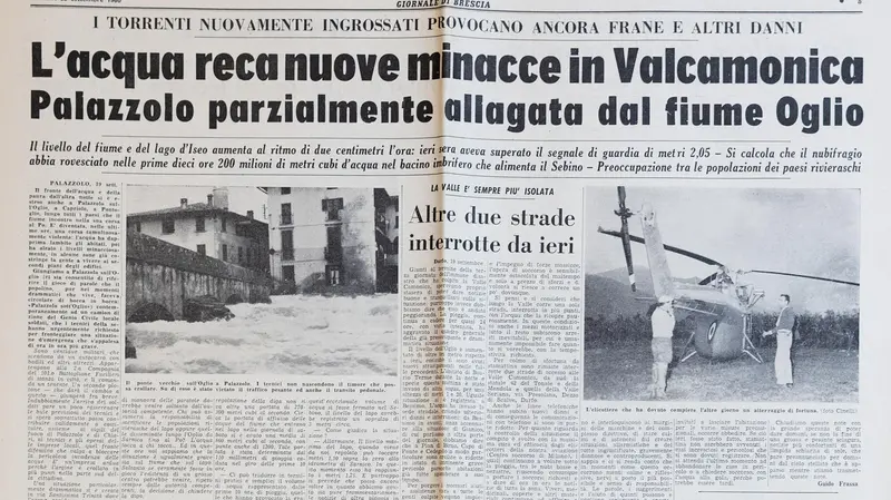 L'alluvione in Valcamonica nel settembre del 1960 © www.giornaledibrescia.it
