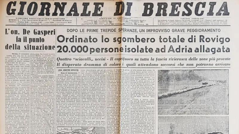 Nel 1951 la raccolta fondi per il Polesine © www.giornaledibrescia.it