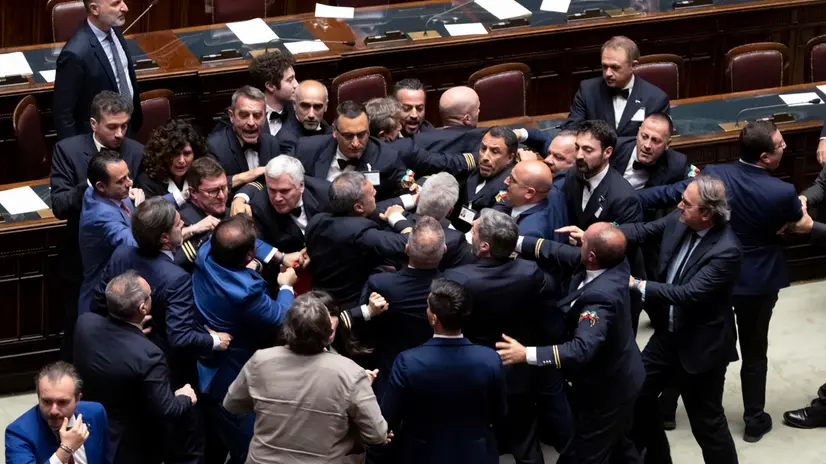 Rissa tra deputati alla camera. Roma, 12 giugno 2024 ANSA/MASSIMO PERCOSSI