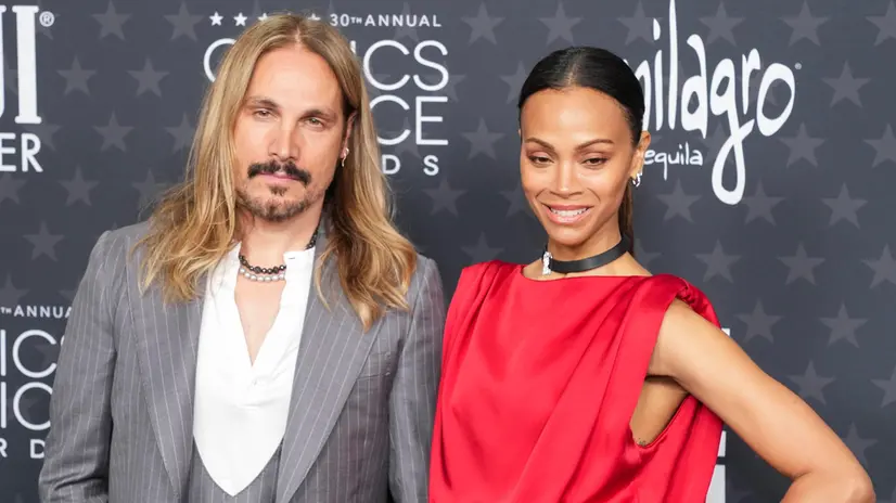 Zoe Saldaña ai Critics Choice Awards con il marito bresciano Marco Perego - Foto Ansa © www.giornaledibrescia.it