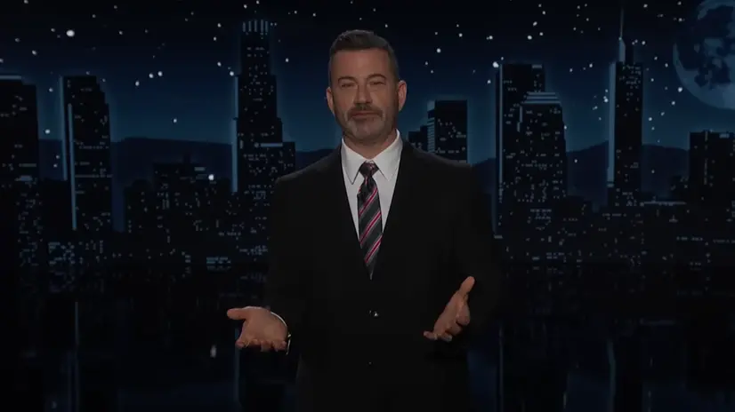 Jimmy Kimmel durante il monologo dell'ultima puntata