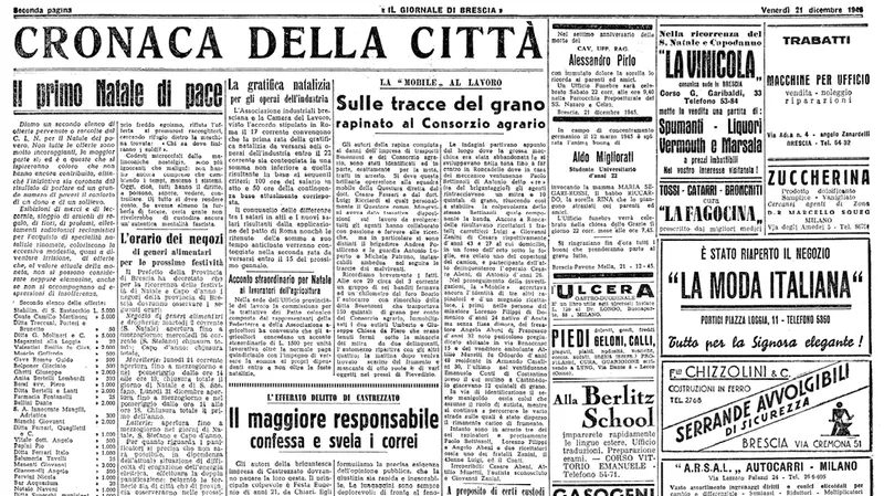 Gli aggiornamenti sulla raccolta fondi pubblicati nell'edizione del 21 dicembre 1945 © www.giornaledibrescia.it