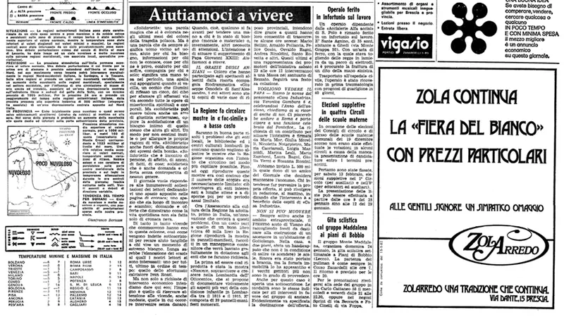 Il 22 gennaio 1982 la prima uscita della rubrica «Aiutiamoci a vivere» © www.giornaledibrescia.it