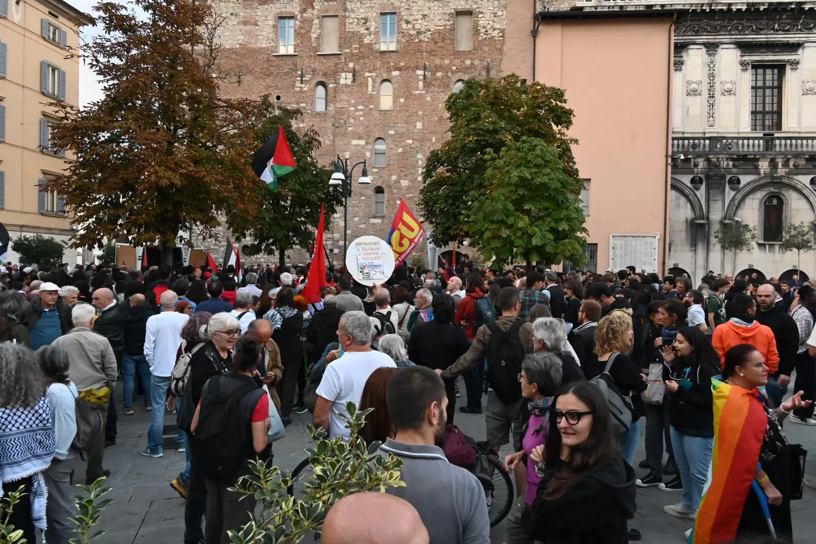 La manifestazione pro Pal a Brescia
