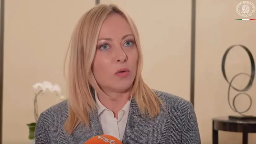 Un frame tratto da un video pubblicato su YouTube da Palazzo Chigi mostra la premier Giorgia Meloni a New York a margine dell'Assemblea Generale dell'Onu. New York, 24 settembre 2025. YOUTUBE PALAZZO CHIGI
