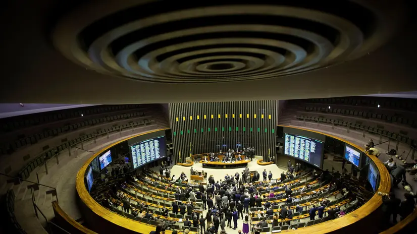 epa08980538 General view of the National Congress, in Brasilia, Brazil, 01 February 2021. Senator Rodrigo Pacheco (DEM-MG) was elected in the first round by secret ballot as President of the Senate and the National Congress for the next two years. EPA/Joedson Alves