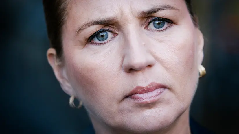 epa12399275 Prime Minister Mette Frederiksen holds a doorstep at Christiansborg Palace and comments on drone activity at Copenhagen Airport, in Copenhagen, Denmark, 23 September 2025. Drones were spotted near Copenhagen Airport on the evening of 22 September, and the airspace over Copenhagen was closed for four hours on the night leading to 23 September. EPA/Emil Nicolai Helms DENMARK OUT