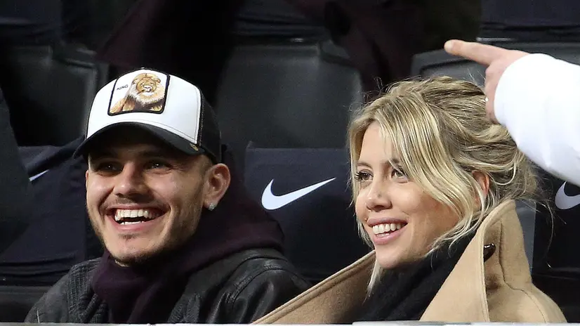 Inter Milan's Mauro Icardi and his wife Wanda Nara attend during the Italian serie A soccer match between Fc Inter and Sampdoria at Giuseppe Meazza stadium in Milan, 17 February 2019. ANSA / MATTEO BAZZI