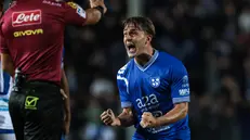 La grinta di Mercati, migliore in campo dei biancazzurri - Foto New Reporter Pasotti © www.giornaledibrescia.it