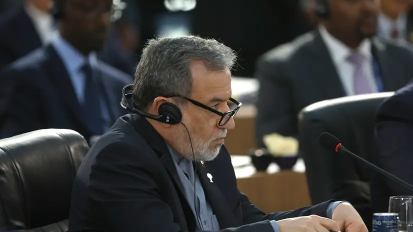 epa12220939 Iranian Foreign Minister Seyed Abbas Araghchi, attends the opening of the BRICS summit in Rio de Janeiro, Brazil, 06 July 2025. The BRICS began their first summit on 06 July in Rio de Janeiro since the forum expanded from five to eleven members, amid tensions generated by the trade war unleashed by US President Donald Trump and the conflicts in the Middle East and Ukraine. EPA/ANTONIO LACERDA