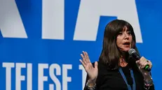 Anna Maria Bernini Ministro dell’ Università e della Ricerca Scientifica partecipa alla festa di Forza Italia " Liberta' " a Telese Terme (Benevento) 27 settembre 2025. ANSA / CIRO FUSCO