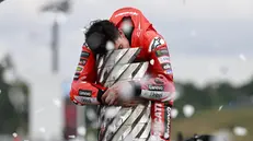epa12411977 MotoGP Ducati Lenovo Team rider Marc Marquez of Spain celebrates his World Champion 2025 after the race at the Motorcycling Grand Prix of Japan in Motegi, Tochigi Prefecture, northeastern Japan, 28 September 2025. EPA/FRANCK ROBICHON