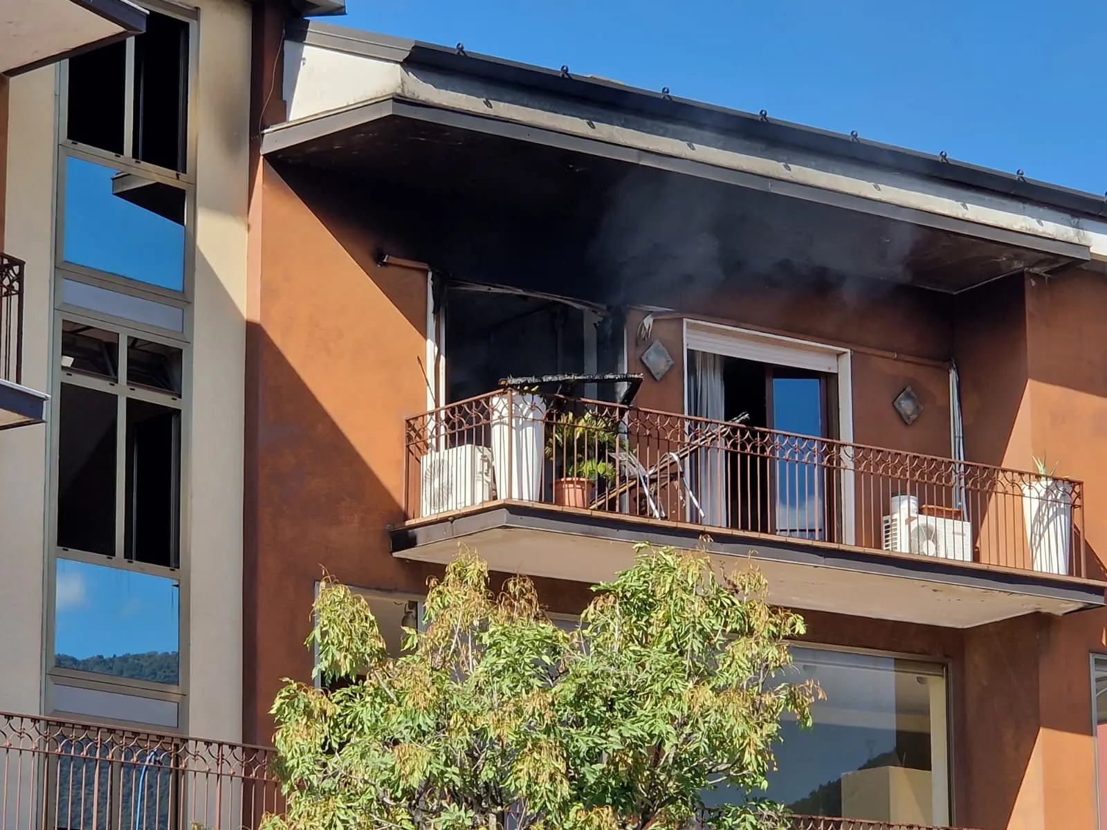 Il principio di incendio in un appartamento in via Triumplina