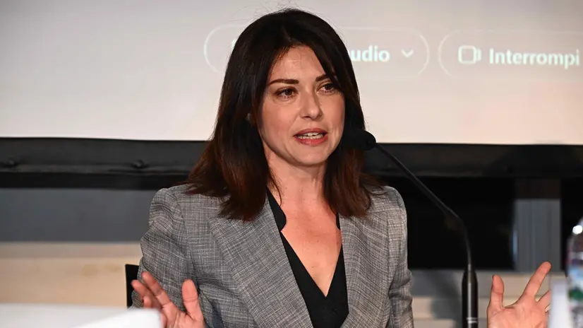 Presso la Fondazione Ansaldo, Villa dell'Olmo, Corso Perrone, presentata la digitalizzazione degli archivi storici di Ansaldo e Leonardo: nasce Lia, 'la storia dell'industria si fa digitale', con Stefano Pontecorvo presidente di Leonardo, Helga Cossu direttore generale e Raffaella Luglini presidente della Fondazione Ansaldo. Genova, 24 febbraio 2025. ANSA/LUCA ZENNARO