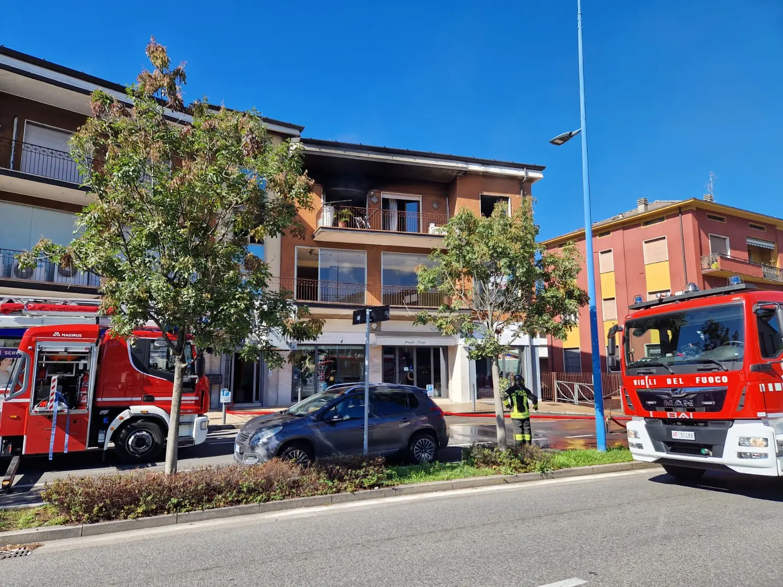 Il principio di incendio in un appartamento in via Triumplina