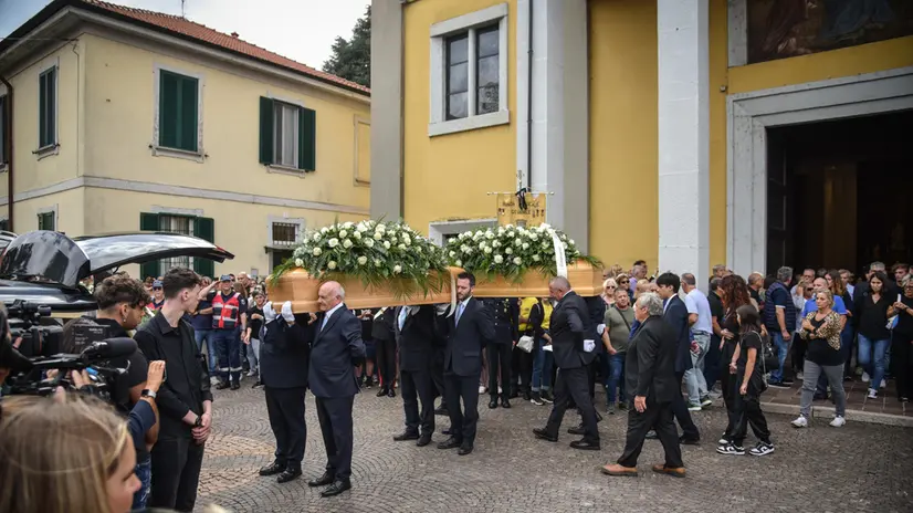 Funerali di Fabio Chiarioni, Daniela Albano e Lorenzo a Paderno Dugnano, 12 Settembre 2024 ANSA/MATTEO CORNER