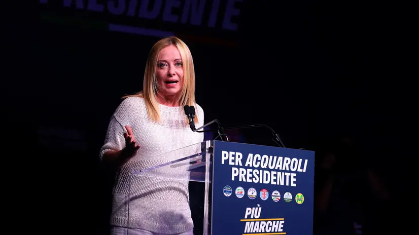 ANCONA CRONACA POLITICA CHIUSURA CAMPAGNA ELETTORALE A SOSTEGNO DI FRANCESCO ACQUAROLI CENTRO DESTRA ANSA/DAVIDE GENNARIANCONA CRONACA POLITICA CHIUSURA CAMPAGNA ELETTORALE A SOSTEGNO DI FRANCESCO ACQUAROLI CENTRO DESTRA GIORGIA MELONI ANSA/DAVIDE GENNARI
