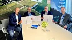 Da sinistra il manager di Turboden Paolo Bertuzzi con Jürgen Sautter, Martin Brüstle e Carsten Bachg