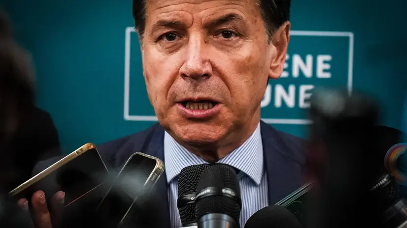 Giuseppe Conte alla Città della Scienza. Napoli 28 Settembre 2025. ANSA/CESARE ABBATE