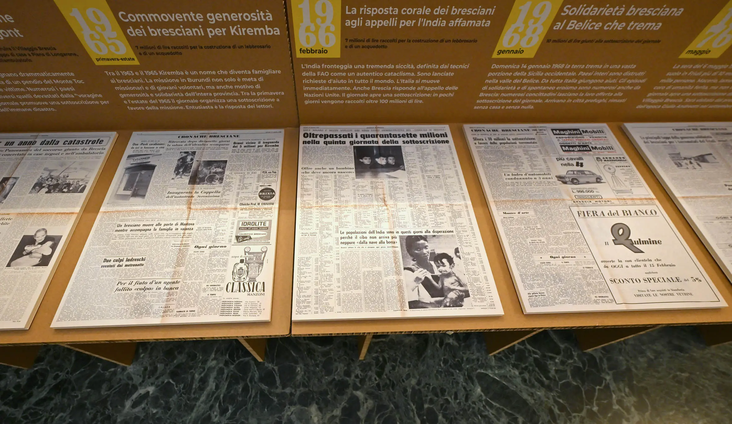 La mostra sugli 80 anni del Giornale di Brescia a palazzo Negroboni