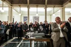 L'inaugurazione della mostra «Il Giornale di Brescia nella storia. 1945-2025. Sguardi su Brescia e sull'Italia»