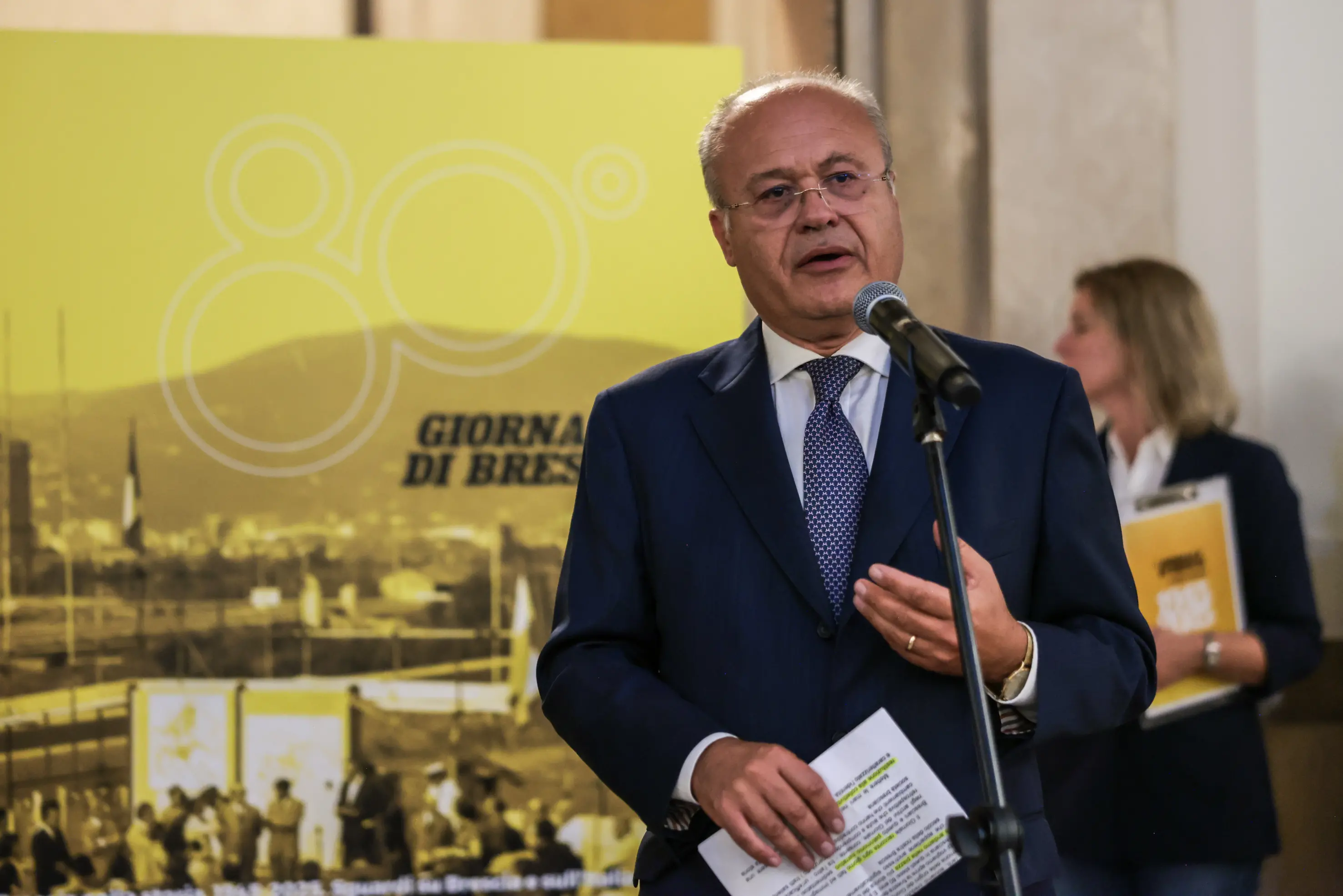 CULTURA VERNISSAGE DELLA MOSTRA 80° GDB NELLA FOTO UN MOMENTO DELL'EVENTO CAMADINI 30/09/2025 newreporter©Comincini