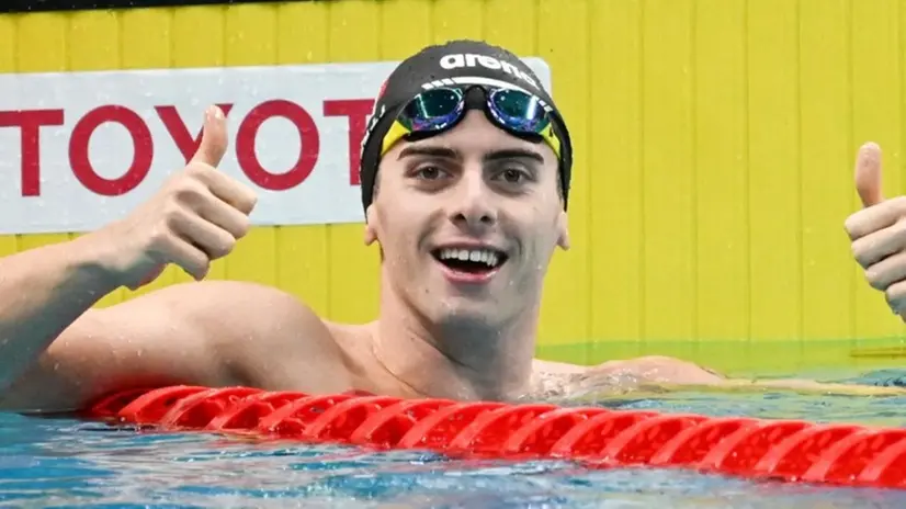 Federico Bicelli in vasca
