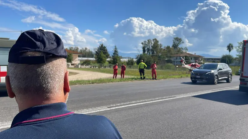 Velivolo 70° Stormo Latina precipitato nel parco nazionale del Circeo, nel comune di Sabaudia, lancio appena inviato
