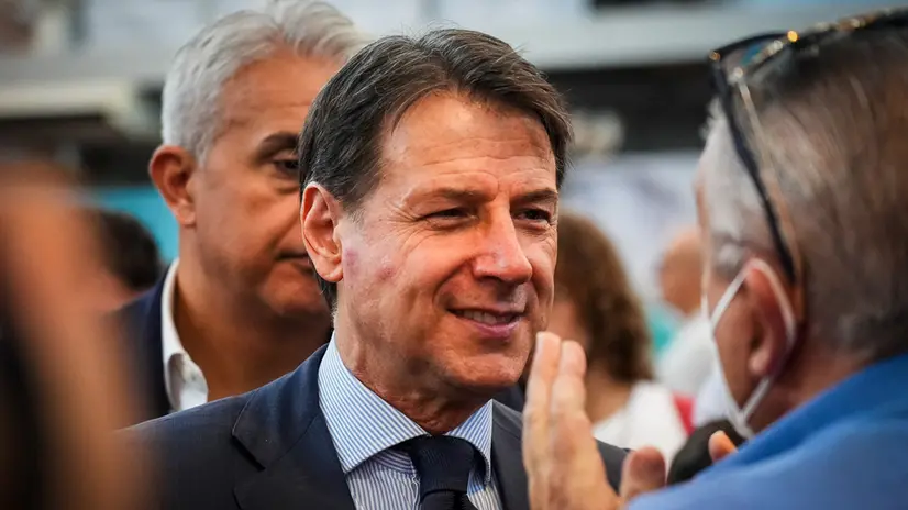 Giuseppe Conte alla Città della Scienza. Napoli 28 Settembre 2025. ANSA/CESARE ABBATE