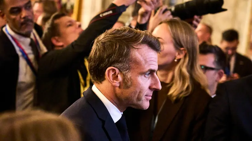 epa12421324 French President Emmanuel Macron after the informal summit in the Danish parliament at Christiansborg Castle in Copenhagen, Denmark, 01 October 2025. EPA/THOMAS TRAASDAHL DENMARK OUT
