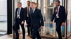 epa12423829 France's President Emmanuel Macron (C) arrives for the 7th meeting of the European Political Community (EPC) in Copenhagen, Denmark, 02 October 2025. The summit, bringing together leaders from across the continent, will focus on defense and support for Ukraine, the security situation in Europe, including economic security and migration. EPA/THOMAS TRAASDAHL DENMARK OUT