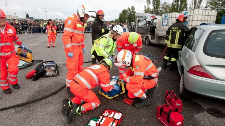 Una simulazione di emergenza a una precedente edizione di Reas