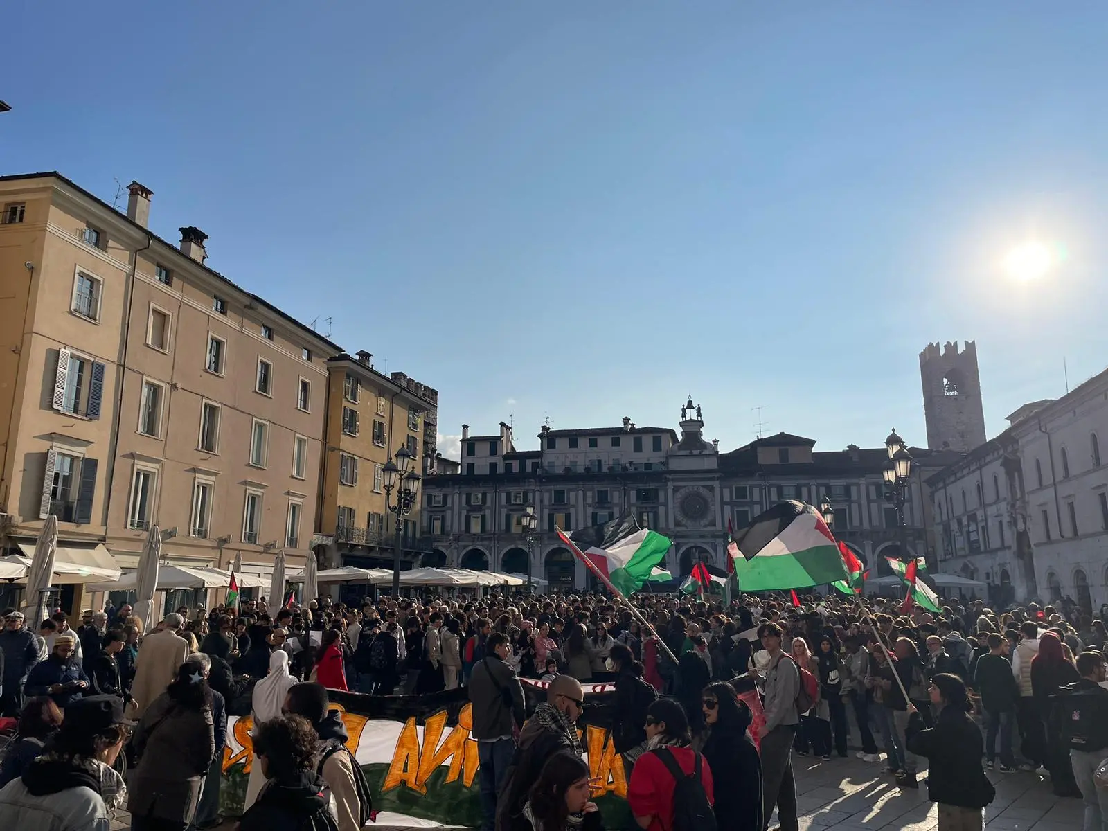 La manifestazione del 3 ottobre in centro a Brescia
