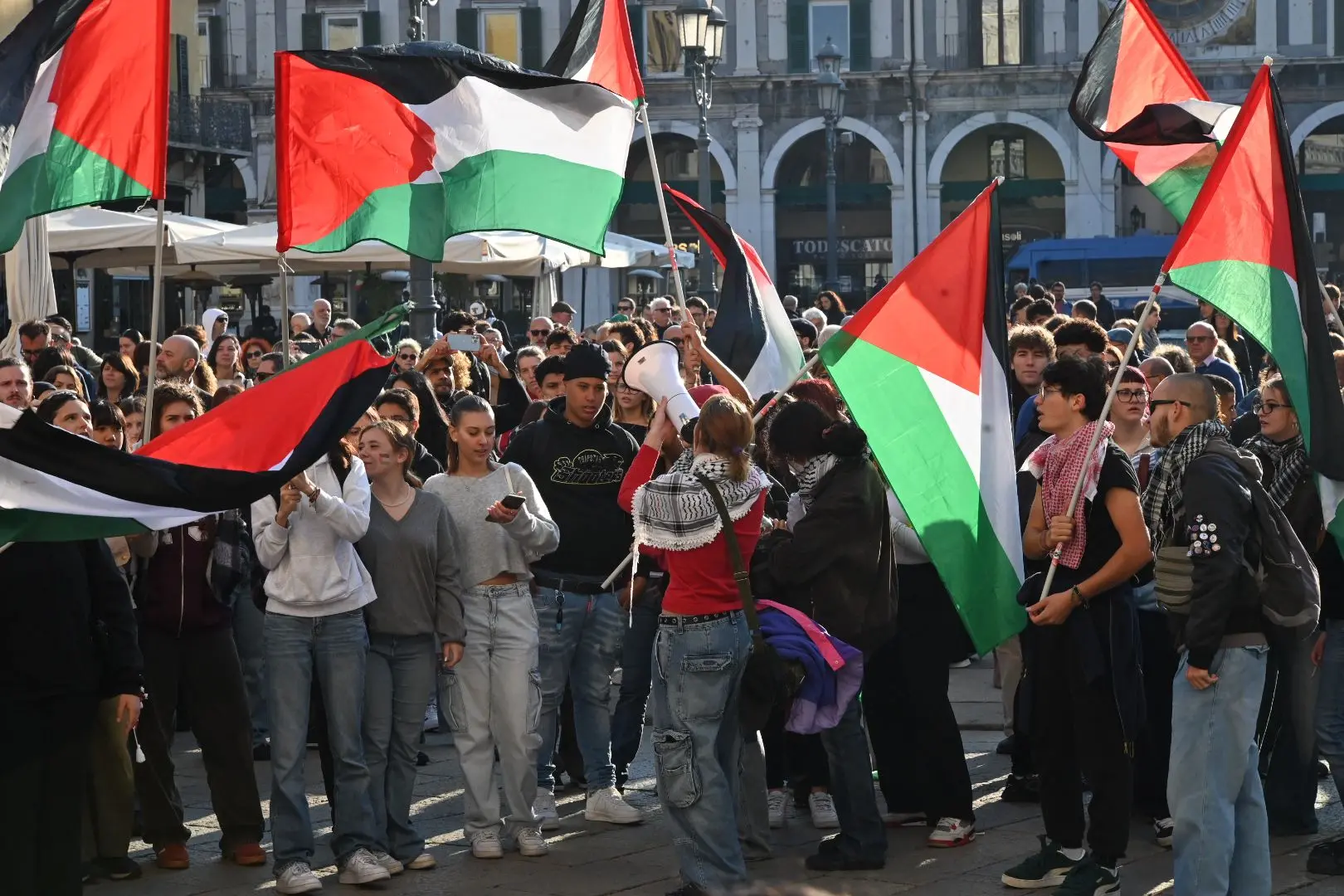 La manifestazione del 3 ottobre in centro a Brescia