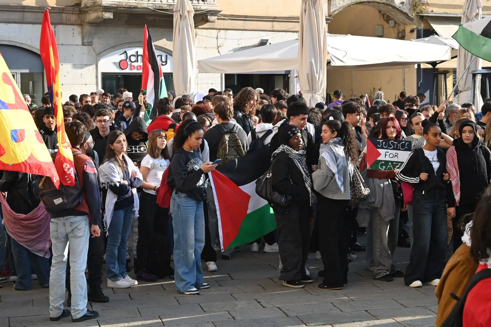 La manifestazione del 3 ottobre in centro a Brescia